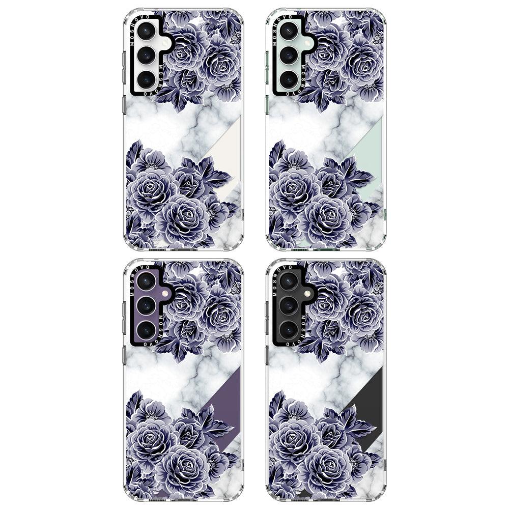 Purple Flower Marble Phone Case - Samsung Galaxy S23 FE Case