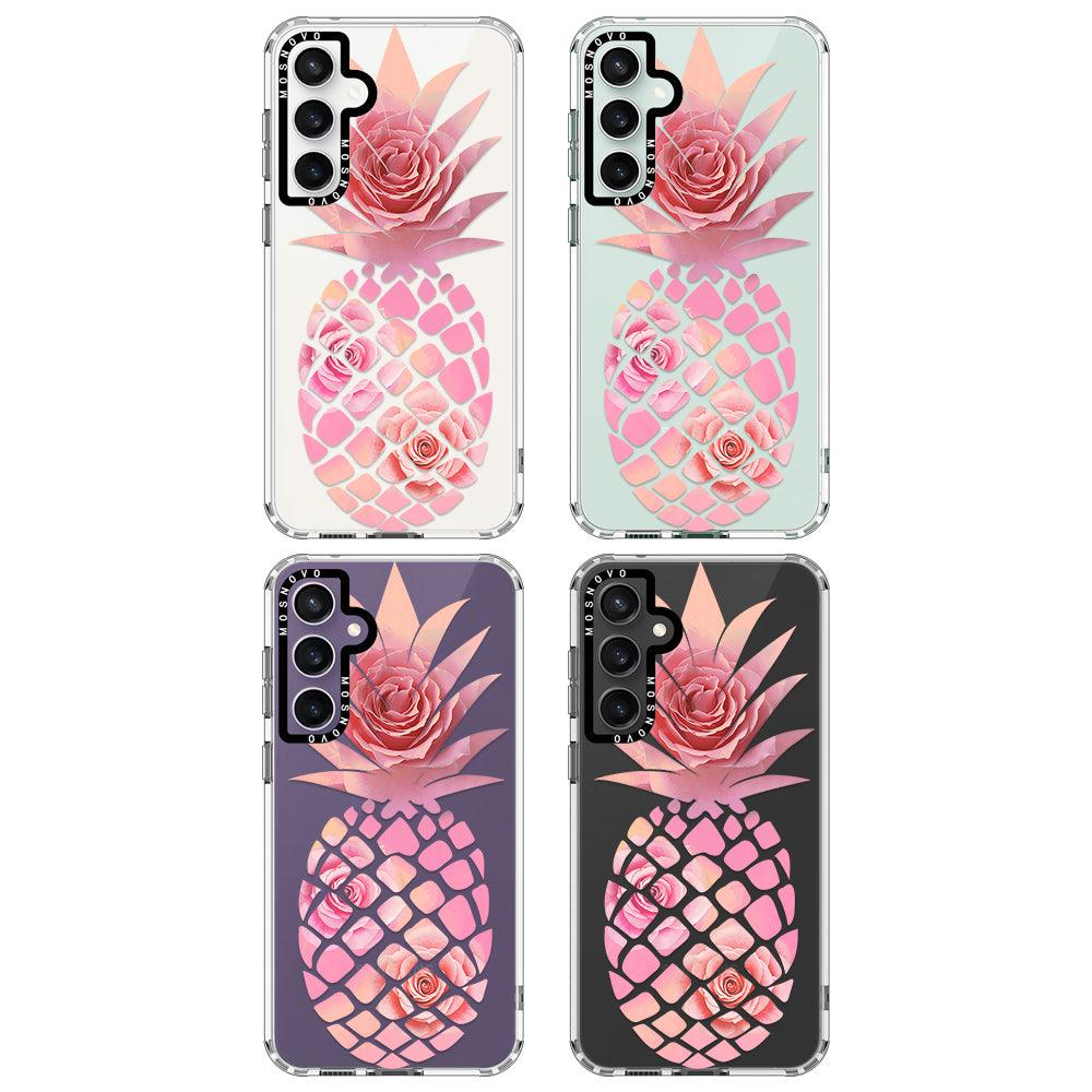 Pink Floral Pineapple Phone Case - Samsung Galaxy S23 FE Case