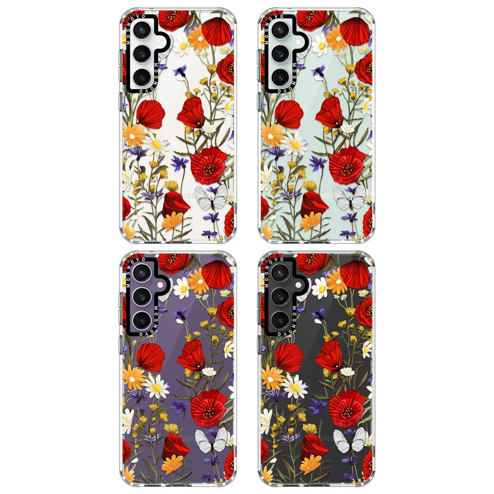 Poppy Floral Phone Case - Samsung Galaxy S23 FE Case