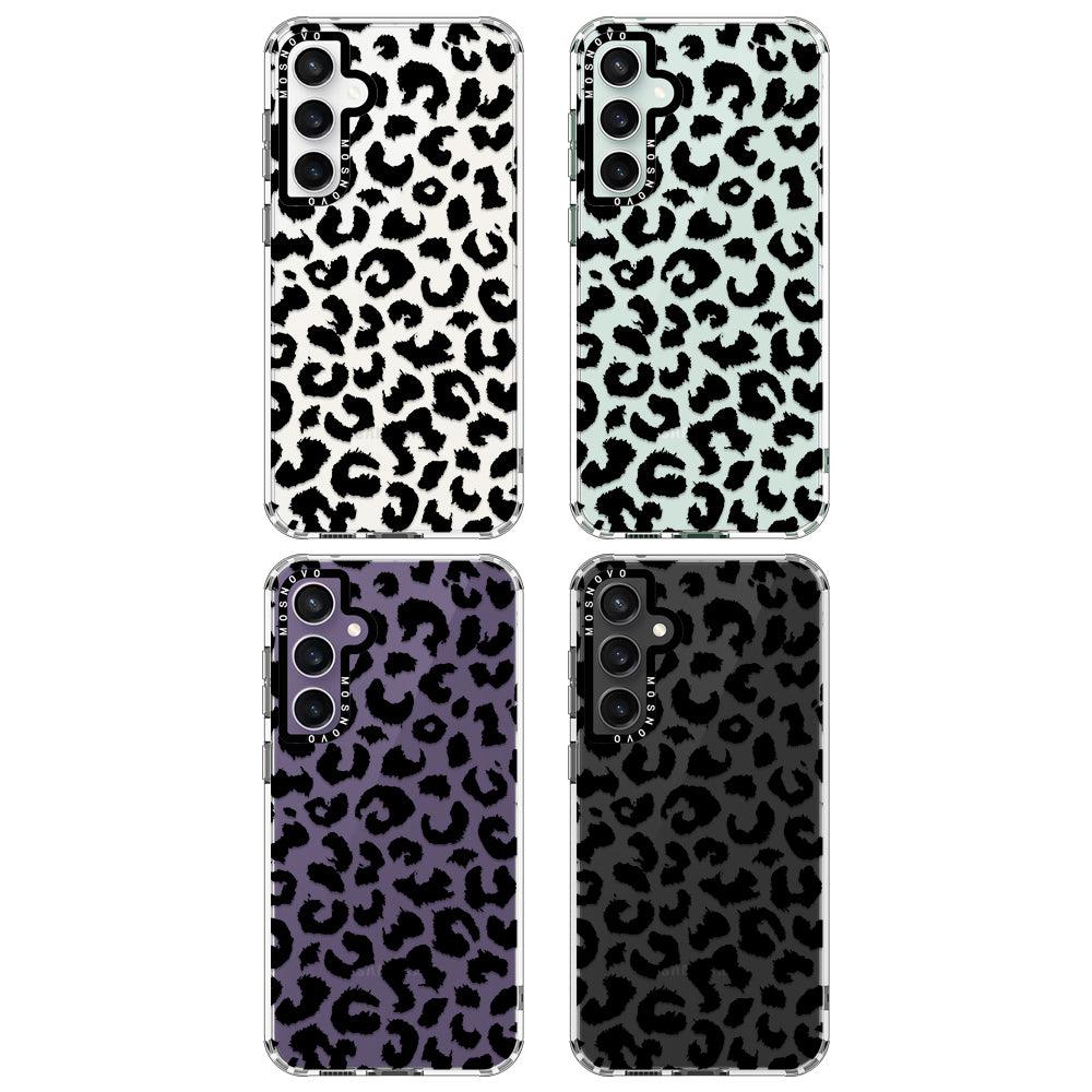 Black Leopard Print Phone Case - Samsung Galaxy S23 FE Case