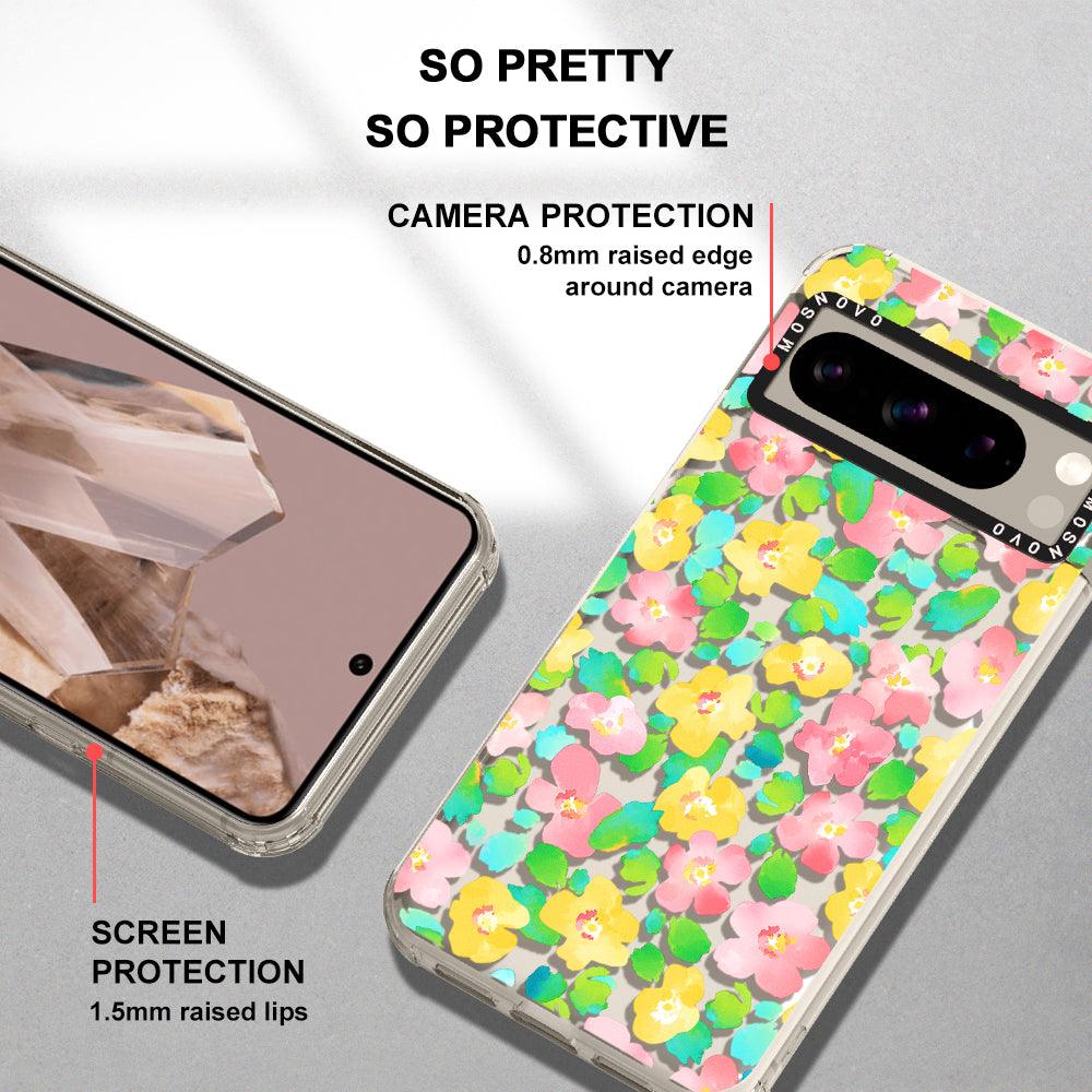 Floral Print Phone Case - Google Pixel 8 Pro Case - MOSNOVO