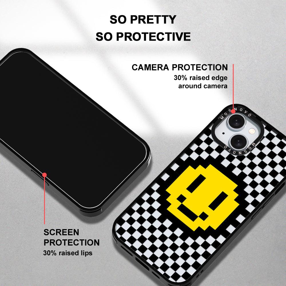 Smile Checkered Phone Case - iPhone 15 Case - MOSNOVO