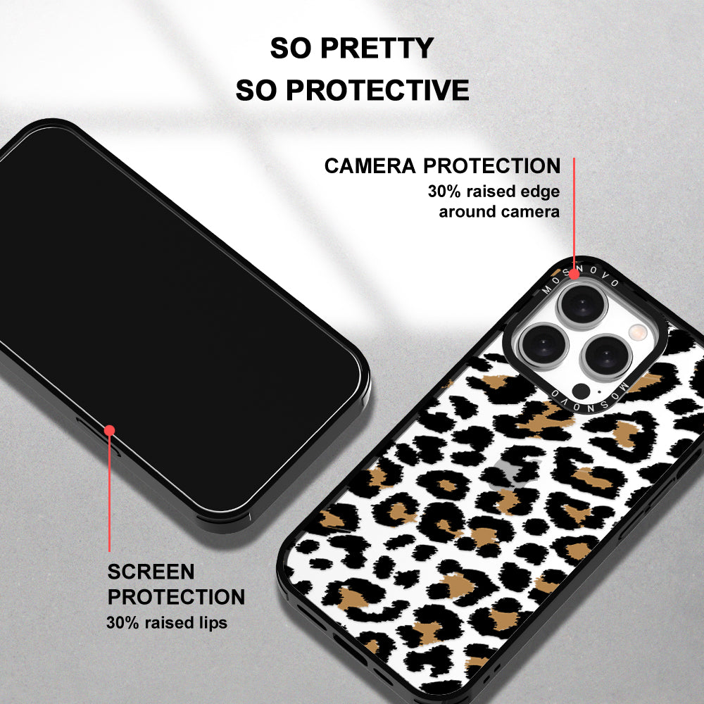 Leopard Print Phone Case - iPhone 15 Pro Case - MOSNOVO