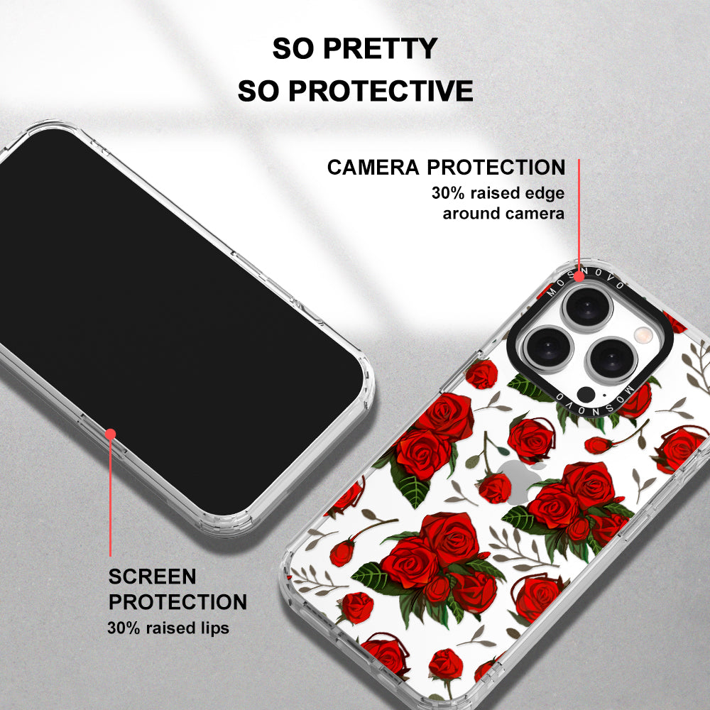 Simply Red Roses Phone Case - iPhone 15 Pro Case - MOSNOVO