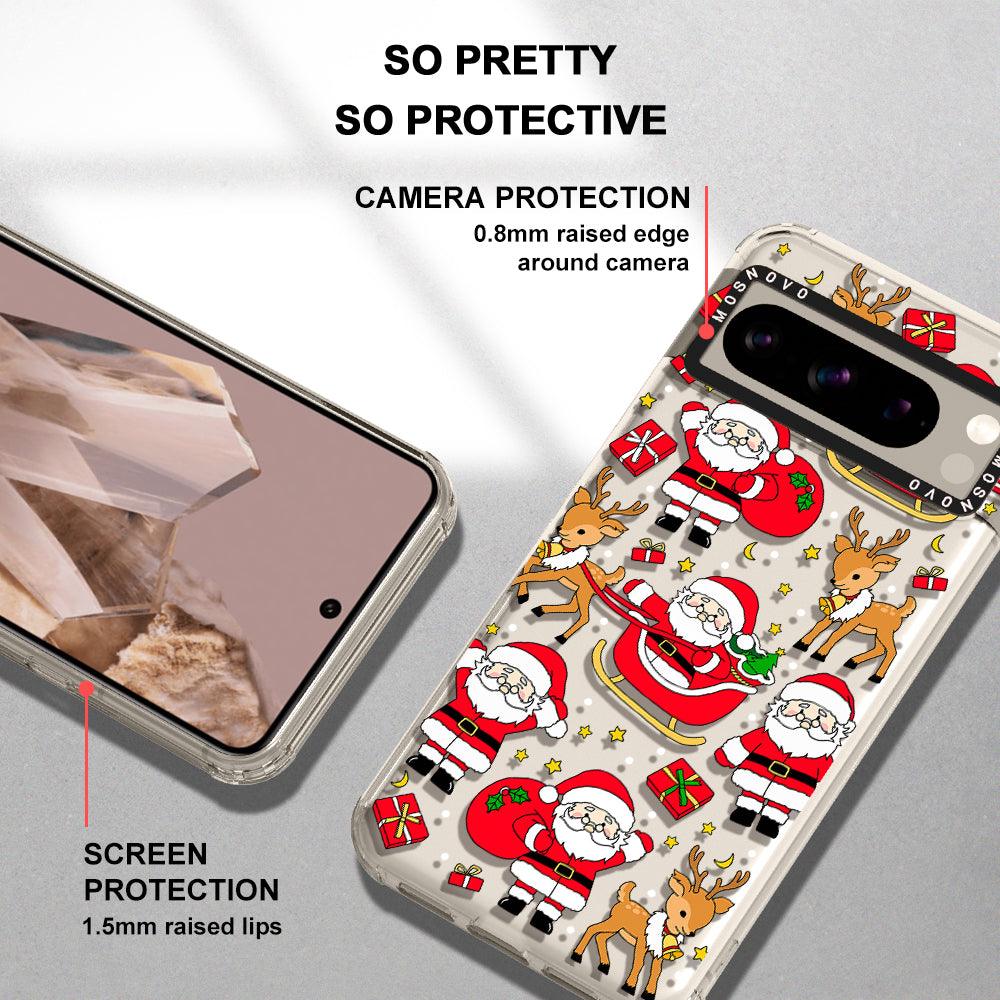 Cute Santa Claus Deer Phone Case - Google Pixel 8 Pro Case - MOSNOVO