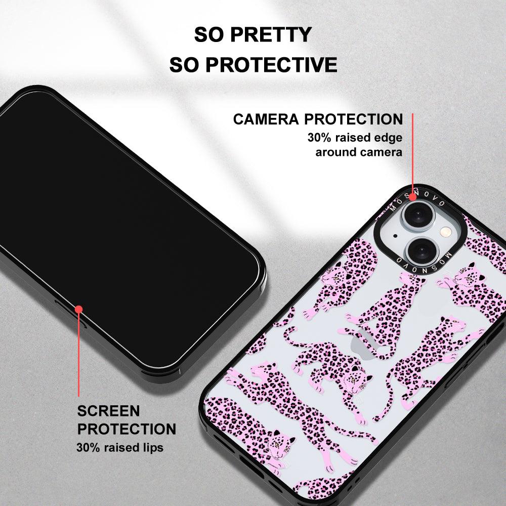 Pink Leopard Phone Case - iPhone 15 Plus Case - MOSNOVO