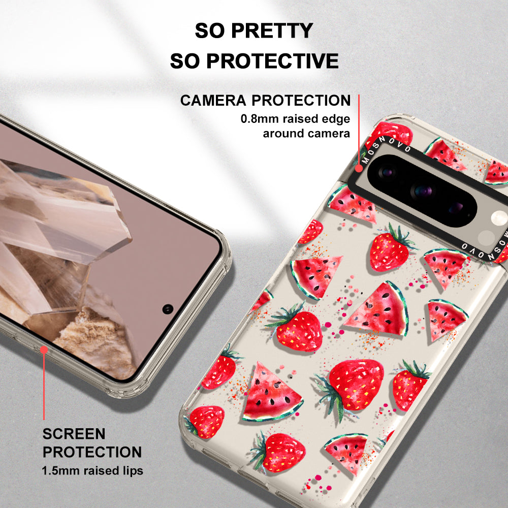 Watermelon and Strawberry Phone Case - Google Pixel 8 Pro Case - MOSNOVO