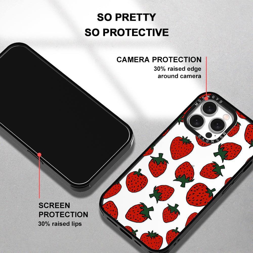 Red Strawberry Phone Case - iPhone 15 Pro Max Case - MOSNOVO