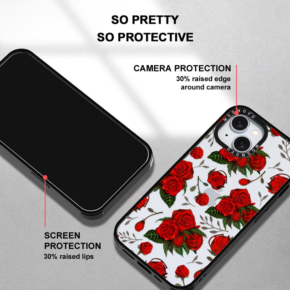 Simply Red Roses Phone Case - iPhone 15 Plus Case - MOSNOVO