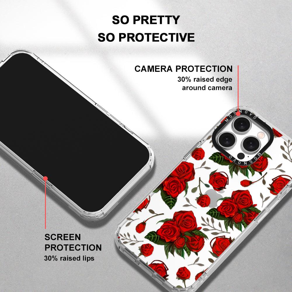 Simply Red Roses Phone Case - iPhone 15 Pro Max Case - MOSNOVO