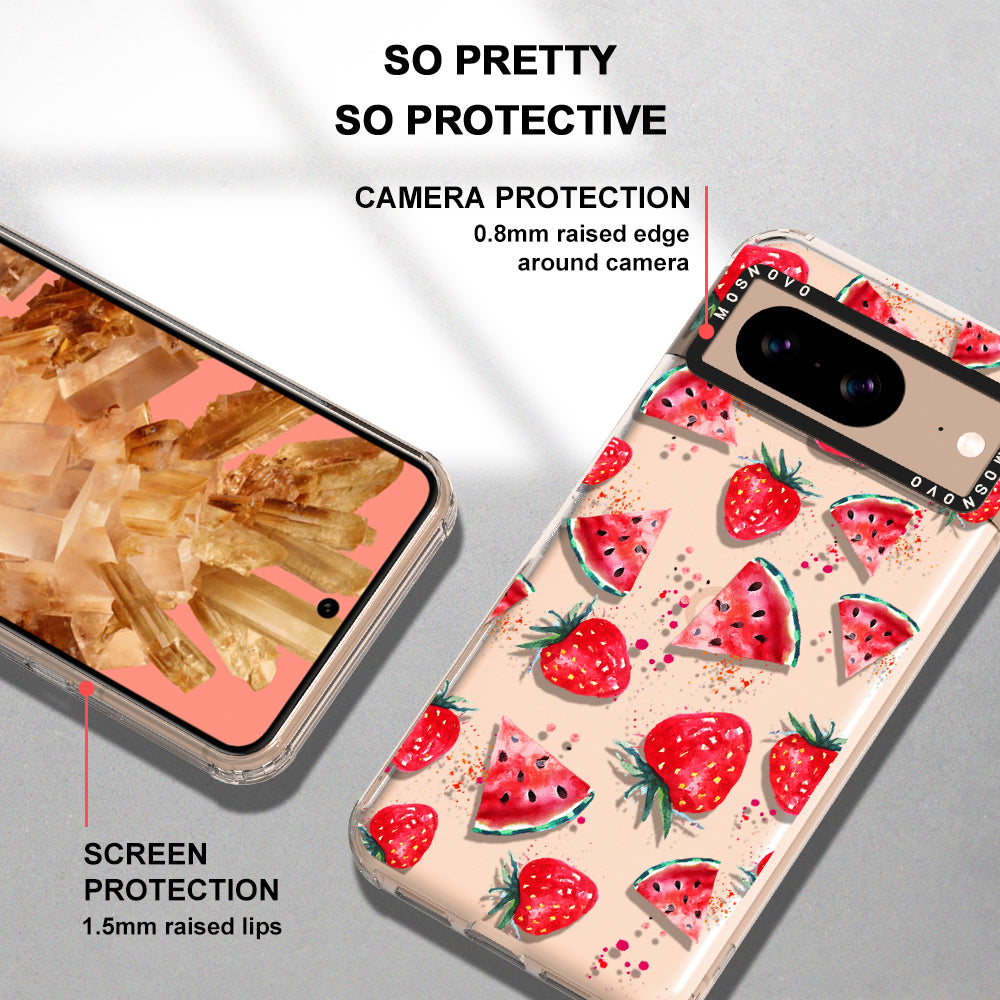 Watermelon and Strawberry Phone Case - Google Pixel 8 Case - MOSNOVO