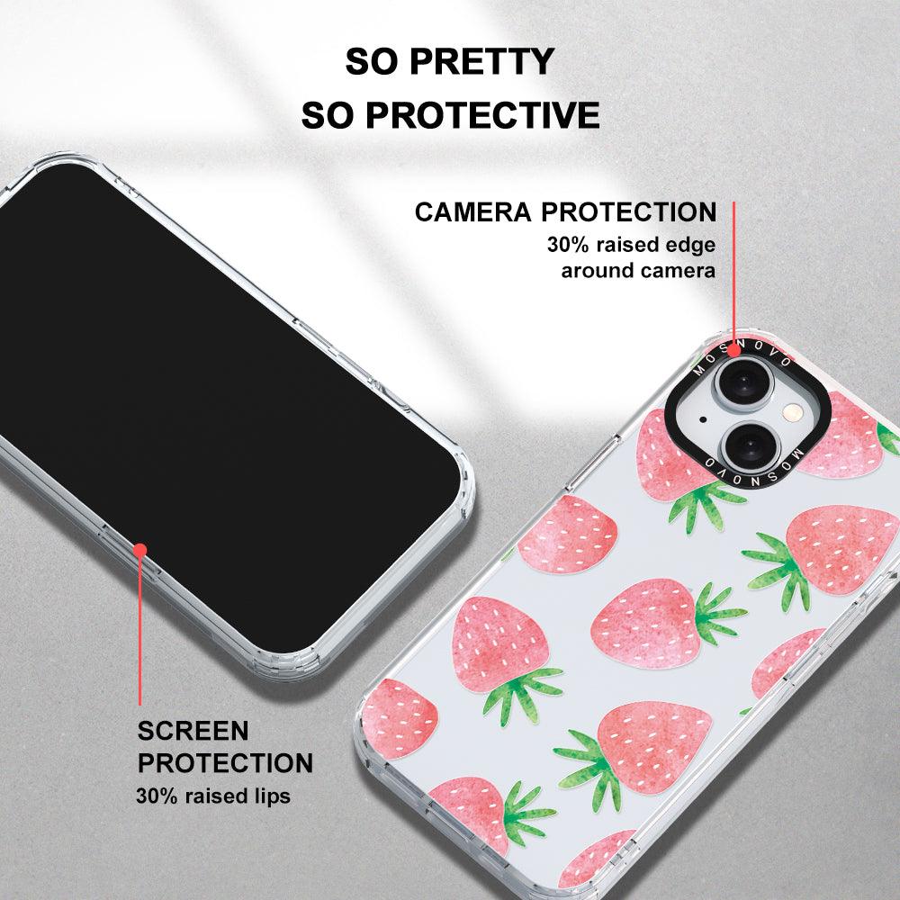 Pastel Strawberry Phone Case - iPhone 15 Case - MOSNOVO