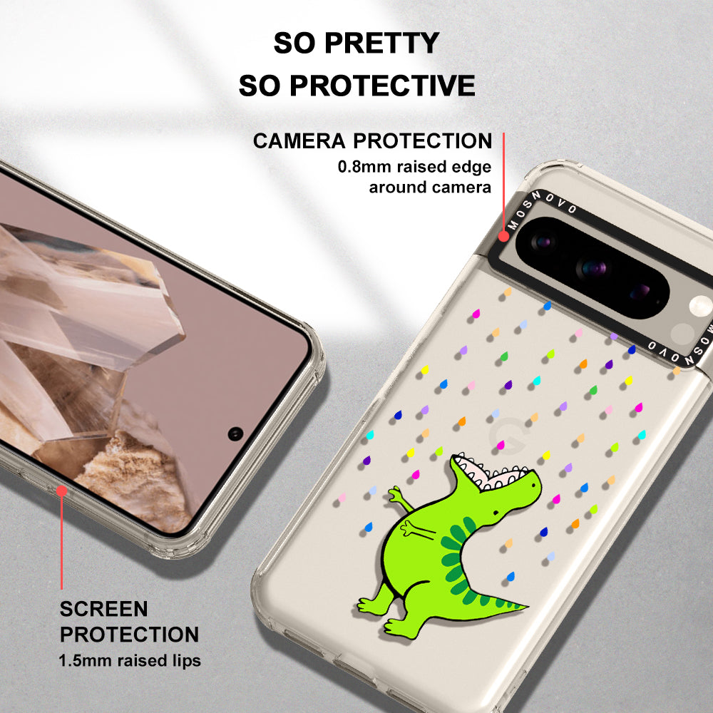 Rainbow Dinosaur Phone Case - Google Pixel 8 Pro Case - MOSNOVO