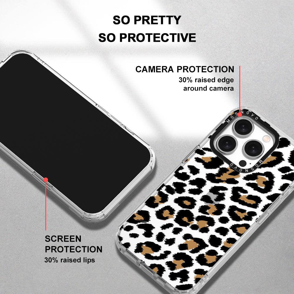 Leopard Print Phone Case - iPhone 15 Pro Case - MOSNOVO