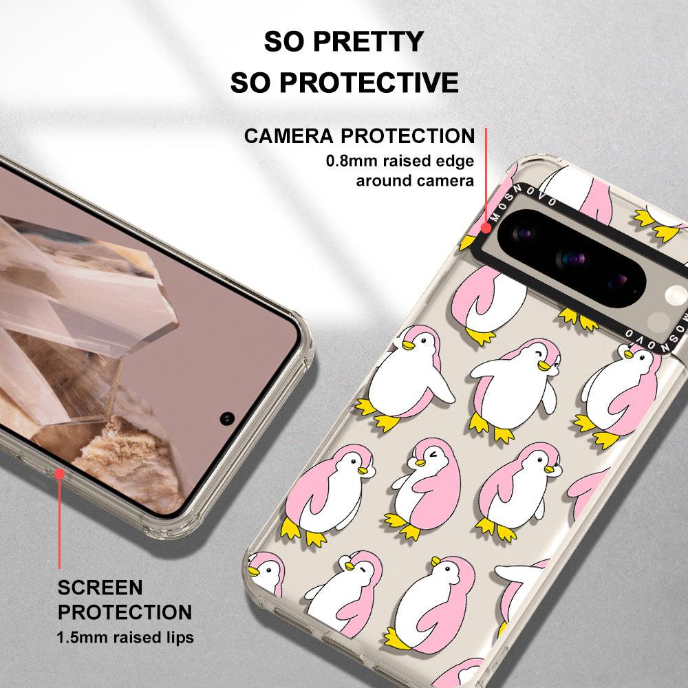 Pink Penguins Phone Case - Google Pixel 8 Pro Case - MOSNOVO