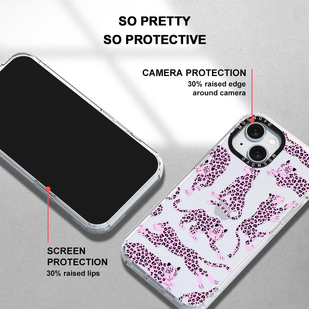 Pink Leopard Phone Case - iPhone 15 Case - MOSNOVO