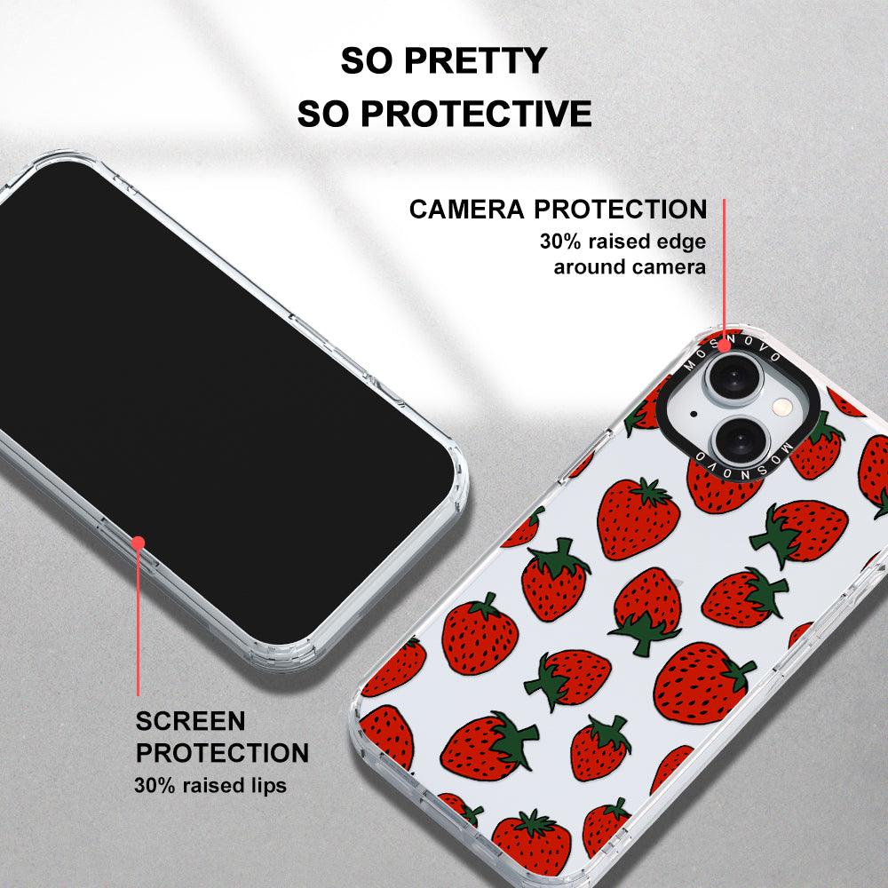 Red Strawberry Phone Case - iPhone 15 Case - MOSNOVO