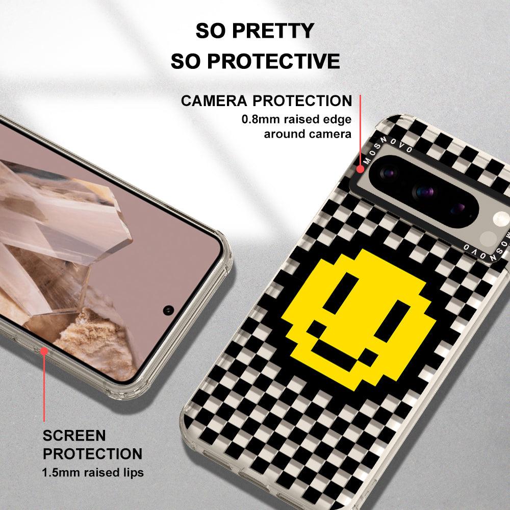 Smile Checkered Phone Case - Google Pixel 8 Pro Case - MOSNOVO