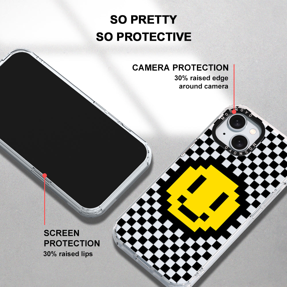 Smile Checkered Phone Case - iPhone 15 Case - MOSNOVO