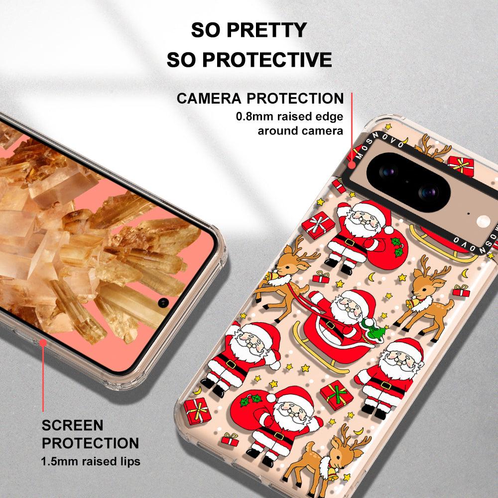 Cute Santa Claus Deer Phone Case - Google Pixel 8 Case