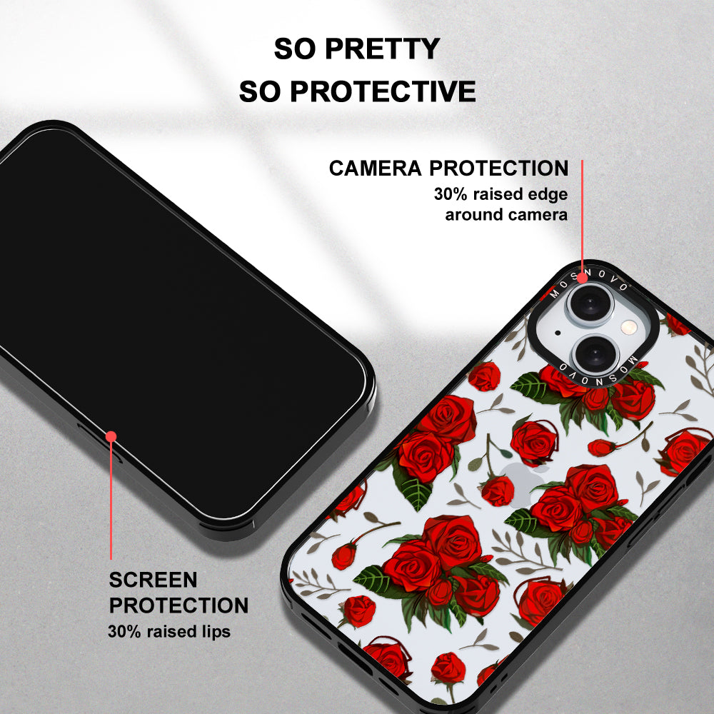 Simply Red Roses Phone Case - iPhone 15 Case - MOSNOVO