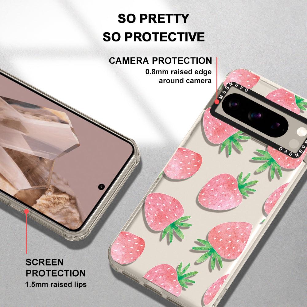 Pastel Strawberry Phone Case - Google Pixel 8 Pro Case - MOSNOVO