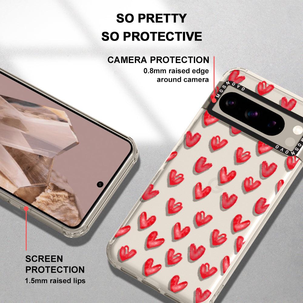 Cute Little Hearts Phone Case - Google Pixel 8 Pro Case - MOSNOVO