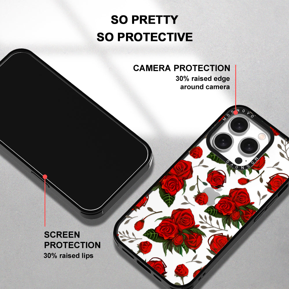 Simply Red Roses Phone Case - iPhone 15 Pro Case - MOSNOVO