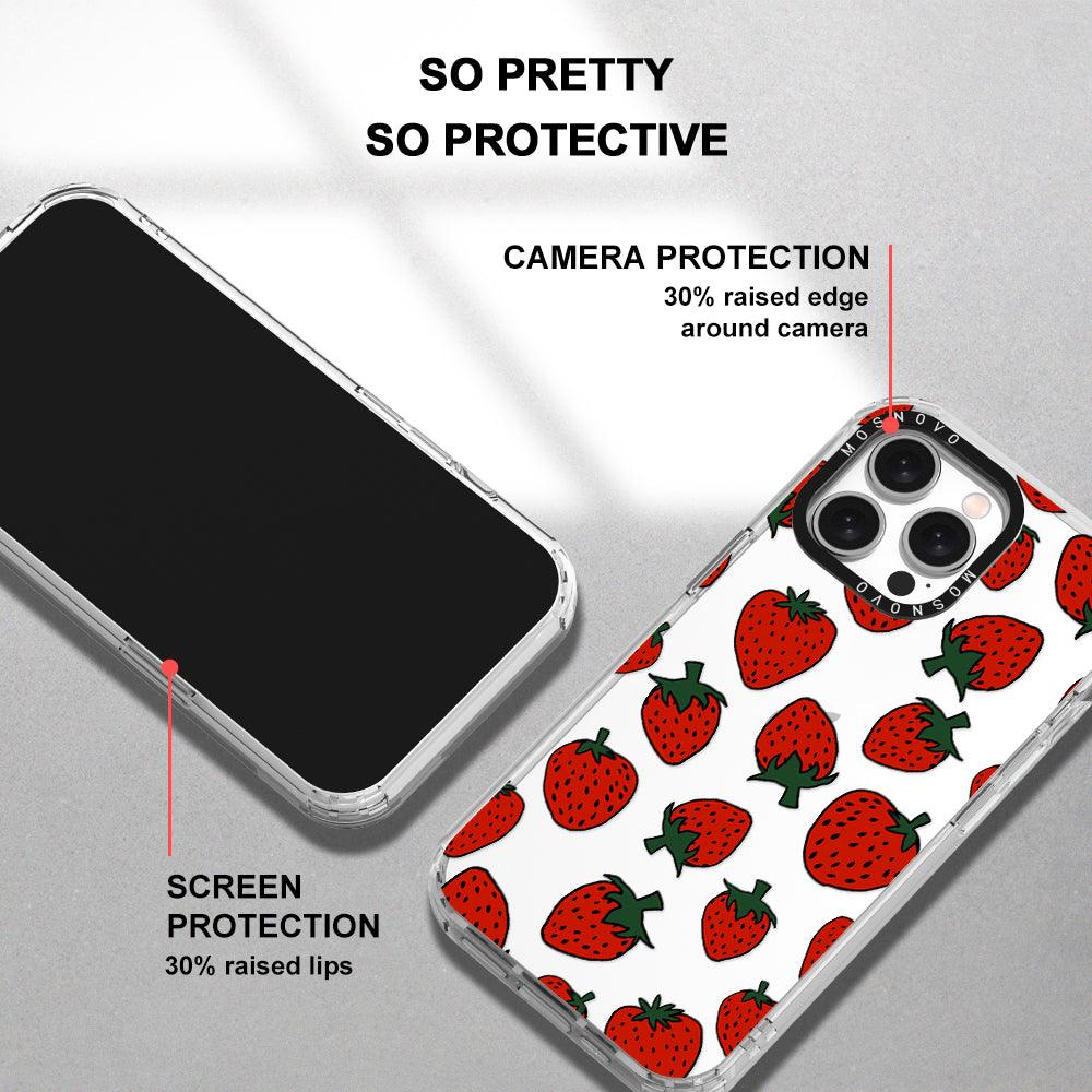 Red Strawberry Phone Case - iPhone 15 Pro Max Case - MOSNOVO