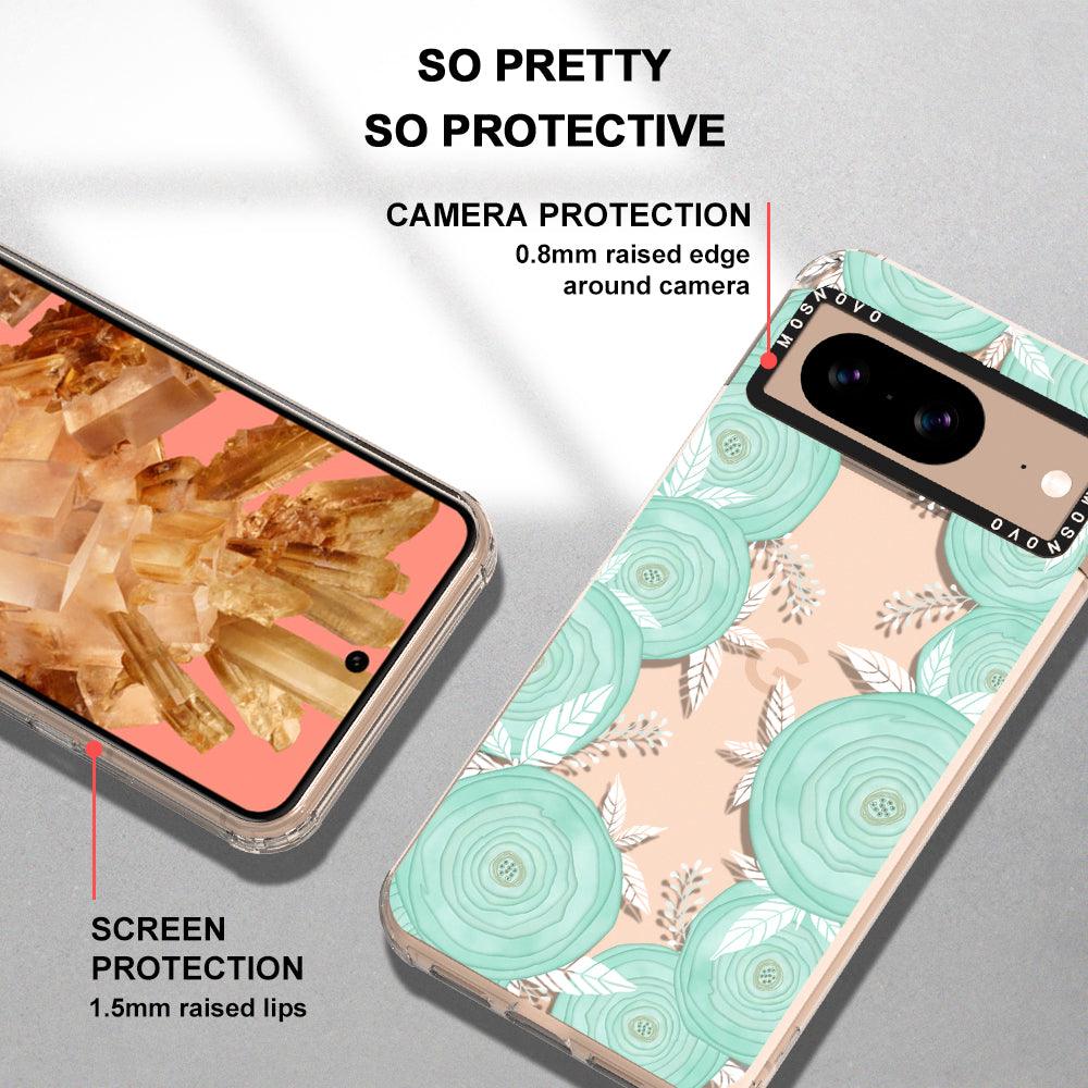 Mint Flower Phone Case - Google Pixel 8 Case - MOSNOVO