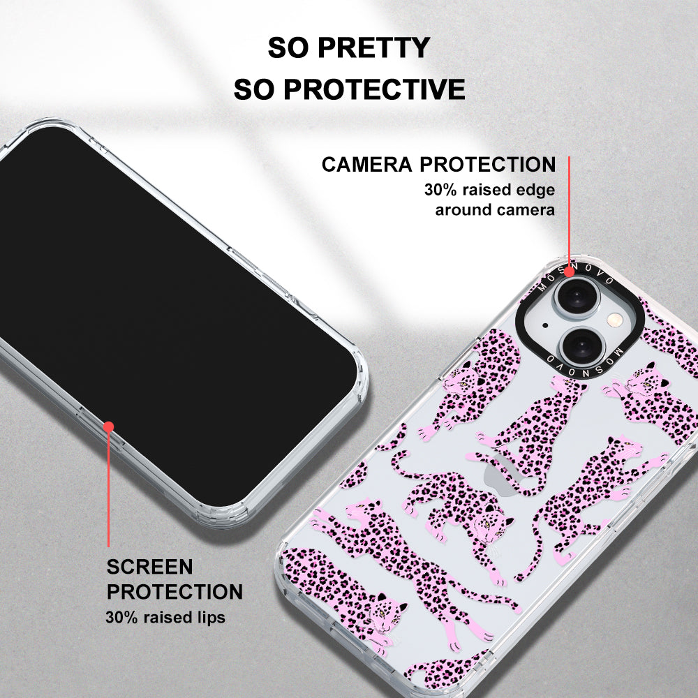 Pink Leopard Phone Case - iPhone 15 Plus Case - MOSNOVO