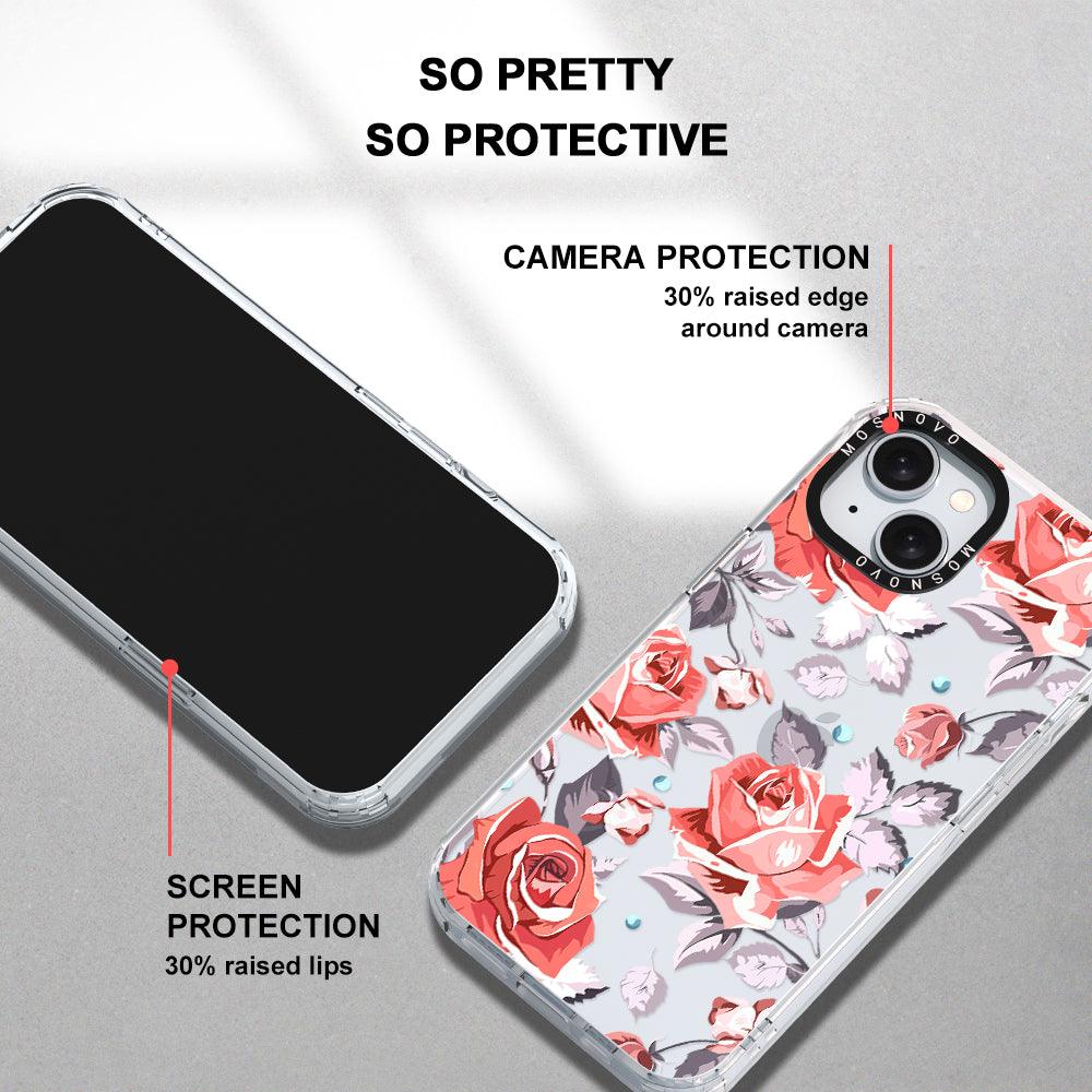 Retro Flower Roses Phone Case - iPhone 15 Case - MOSNOVO