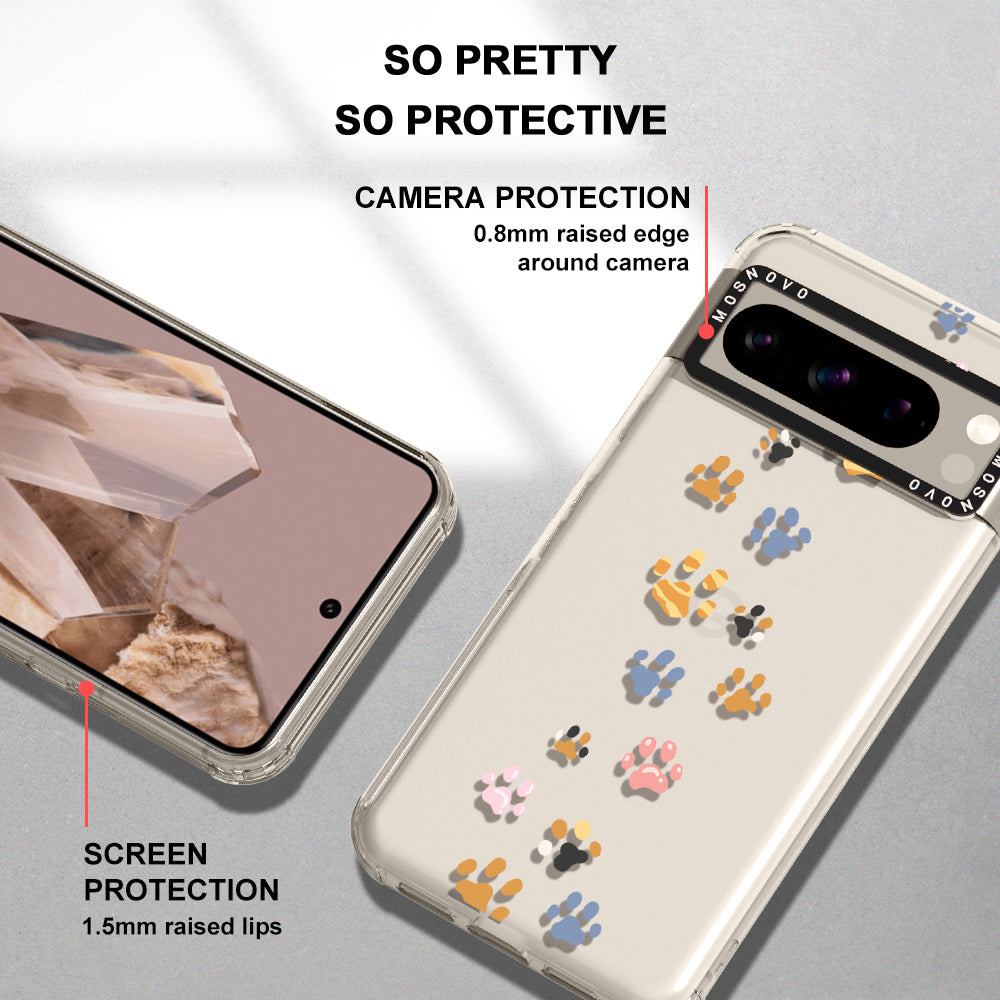 Colorful Paw Phone Case - Google Pixel 8 Pro Case - MOSNOVO