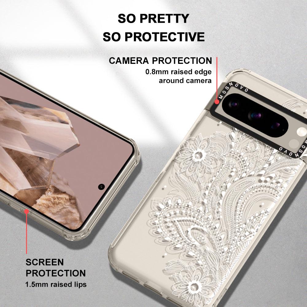 Aesthetic Flower Henna Phone Case - Google Pixel 8 Pro Case - MOSNOVO