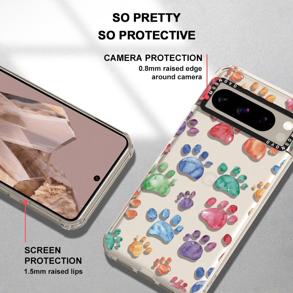 Colorful Paw Phone Case - Google Pixel 8 Pro Case - MOSNOVO