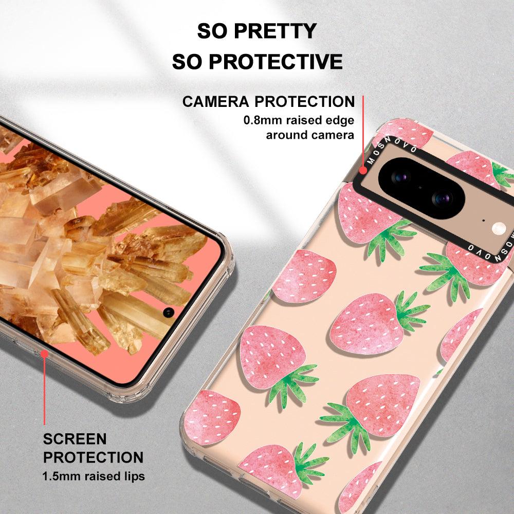 Pastel Strawberry Phone Case - Google Pixel 8 Case - MOSNOVO