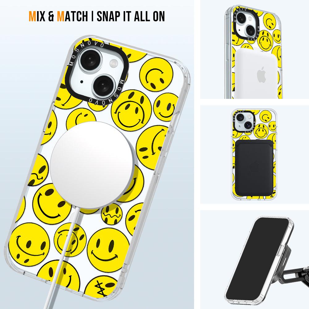 Smiley Face Phone Case - iPhone 15 Case - MOSNOVO