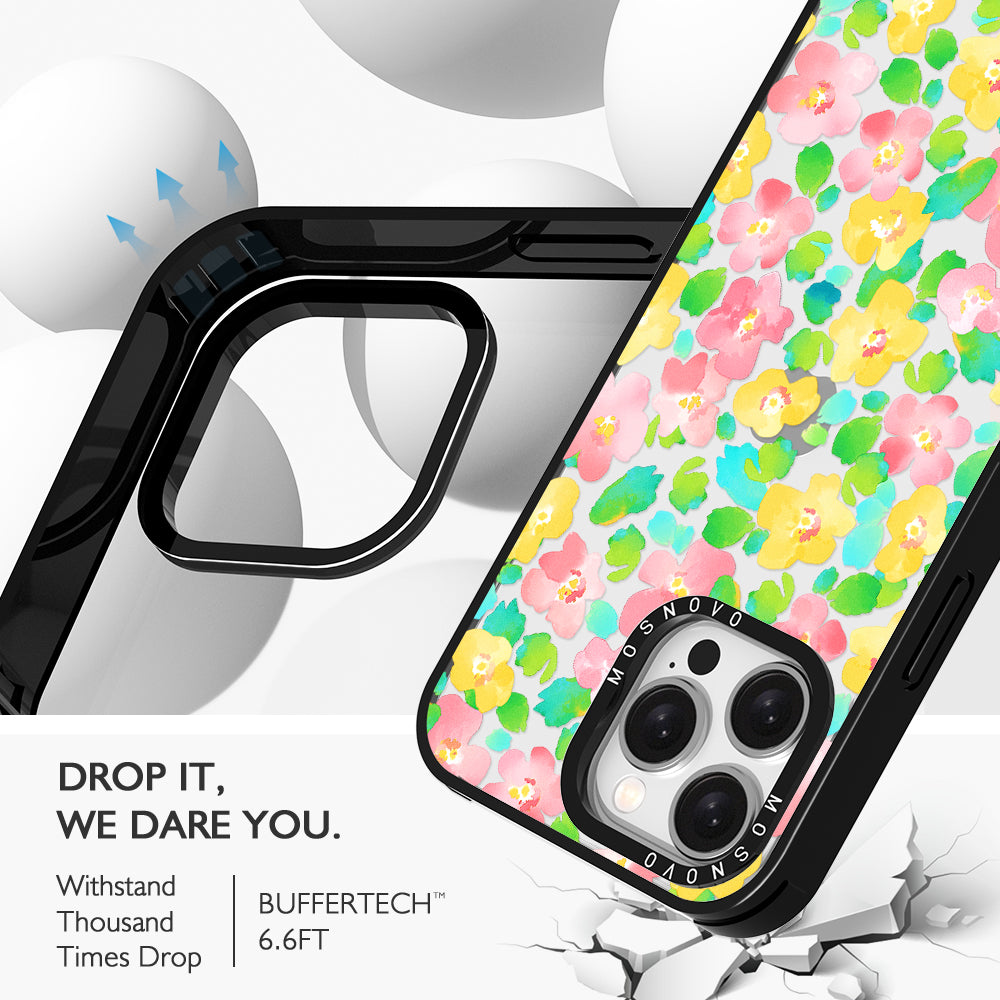 Floral Print Phone Case - iPhone 15 Pro Max Case - MOSNOVO