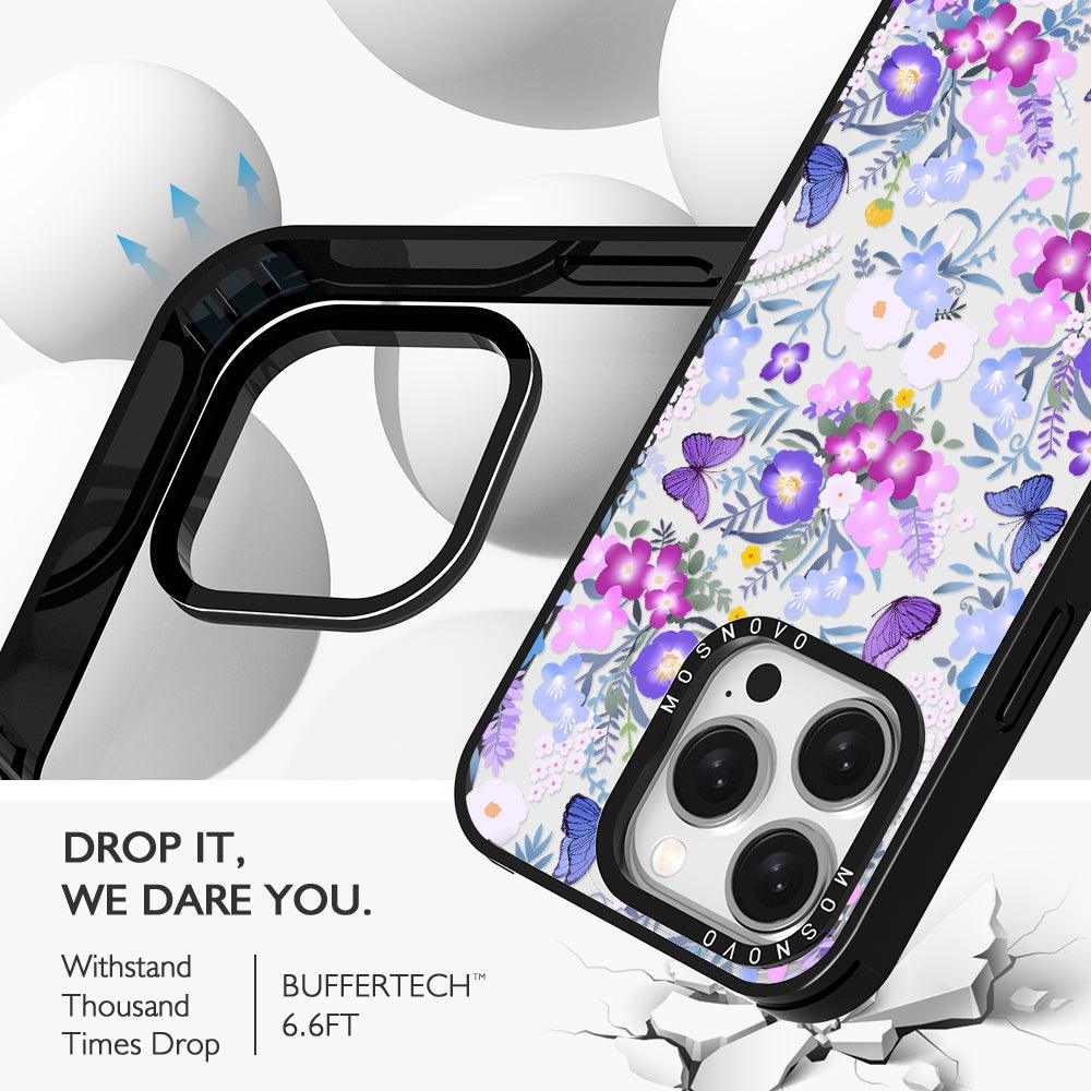 Purple Peri Nemophila Flower Phone Case - iPhone 15 Pro Case - MOSNOVO