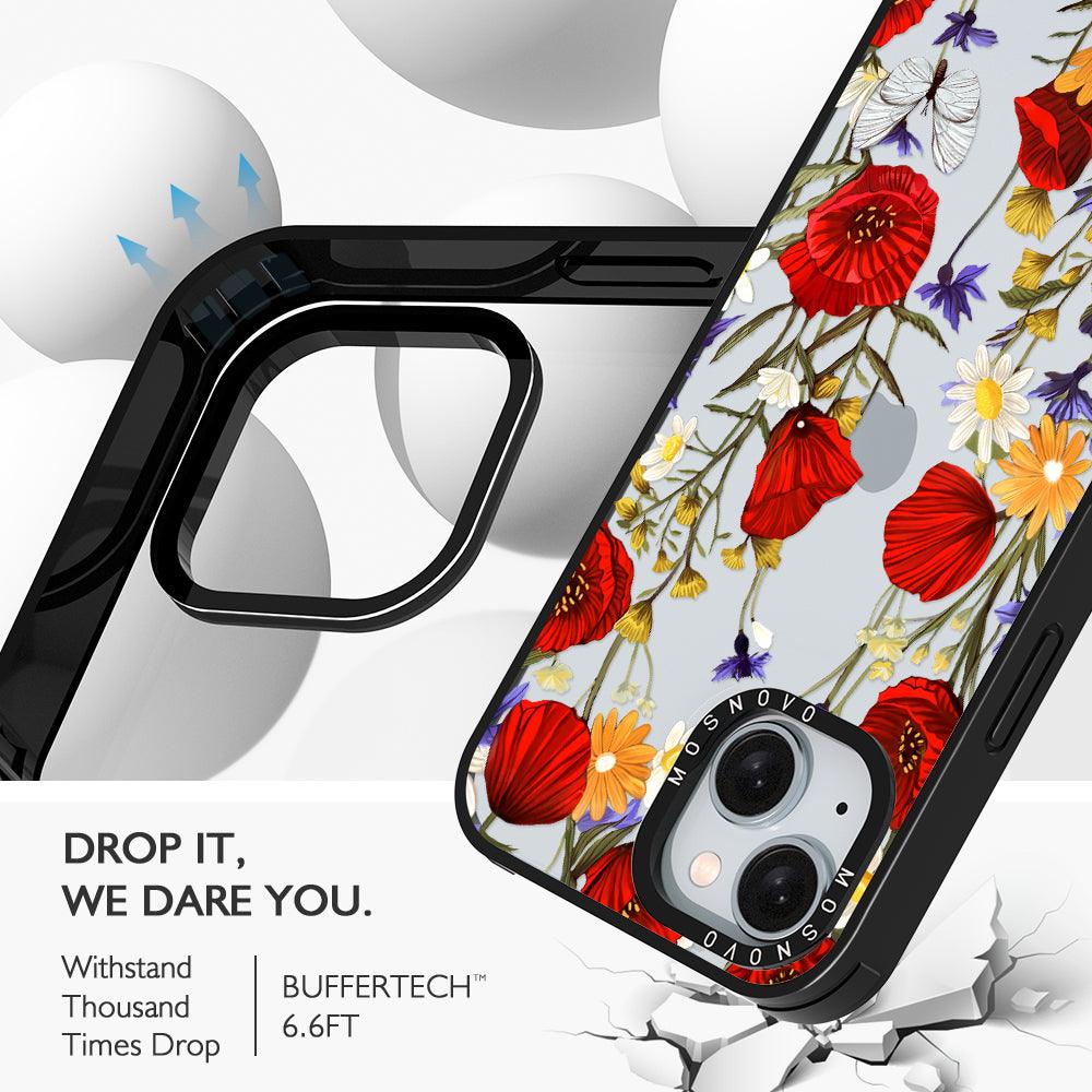 Poppy Floral Phone Case - iPhone 15 Plus Case - MOSNOVO