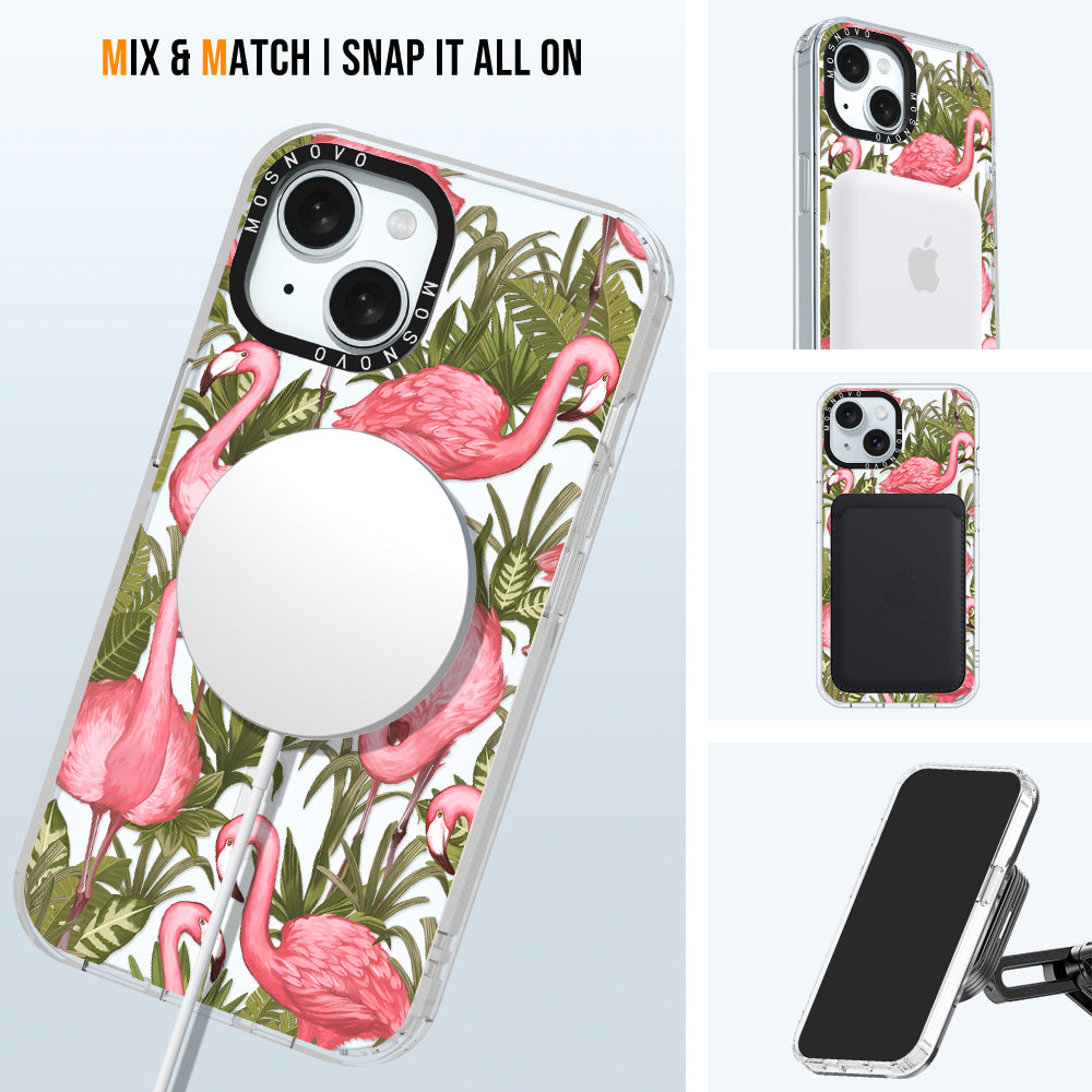 Jungle Flamingo Phone Case - iPhone 15 Case - MOSNOVO