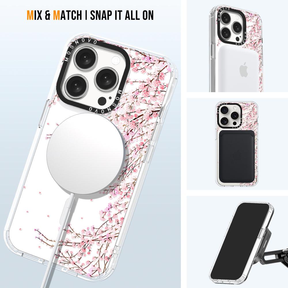 Cherry Blossom Phone Case - iPhone 15 Pro Case Clear With Magsafe