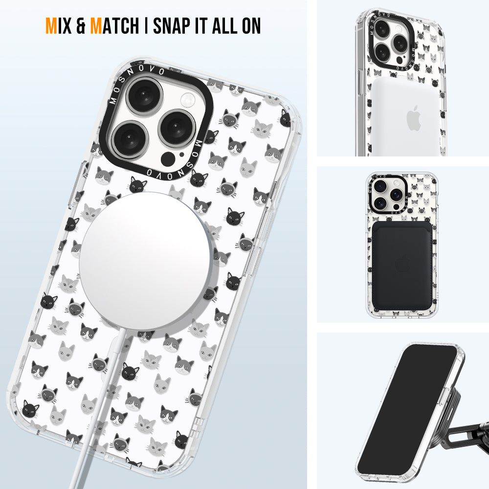 Cats Head Phone Case - iPhone 15 Pro Max Case - MOSNOVO