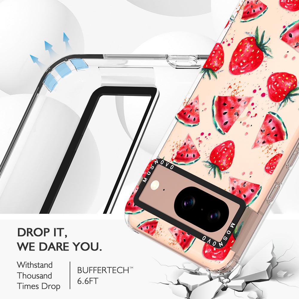 Watermelon and Strawberry Phone Case - Google Pixel 8 Case - MOSNOVO