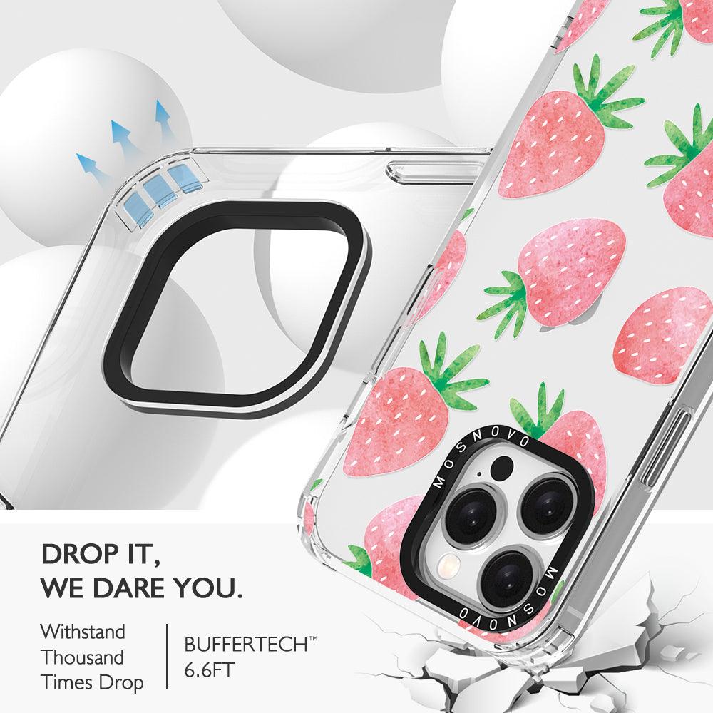 Pastel Strawberry Phone Case - iPhone 15 Pro Max Case - MOSNOVO