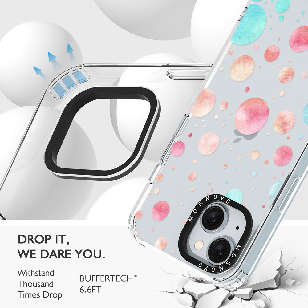 Watercolor Polka Dot Phone Case - iPhone 15 Case Clear