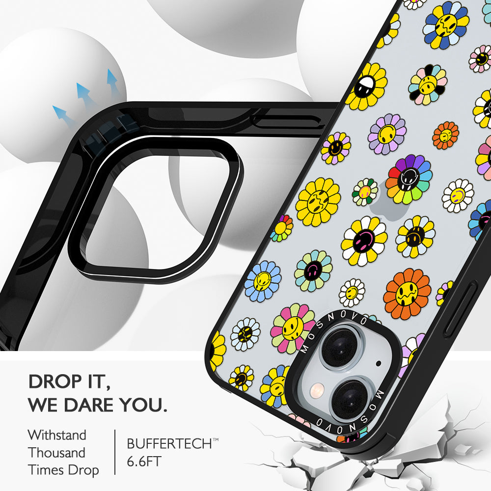 Flower Smiley Face Phone Case - iPhone 15 Case - MOSNOVO