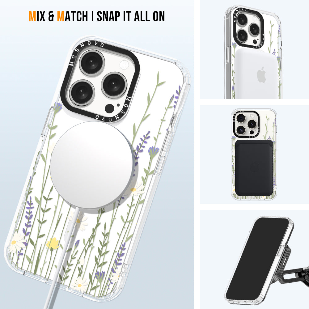 Wild Meadow Floral Phone Case - iPhone 15 Pro Case - MOSNOVO