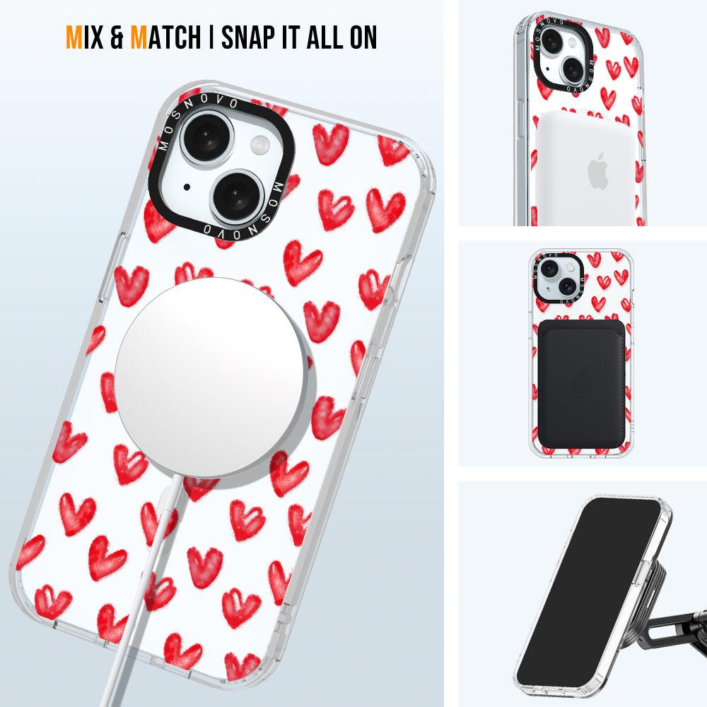 Cute Little Hearts Phone Case - iPhone 15 Plus Case - MOSNOVO