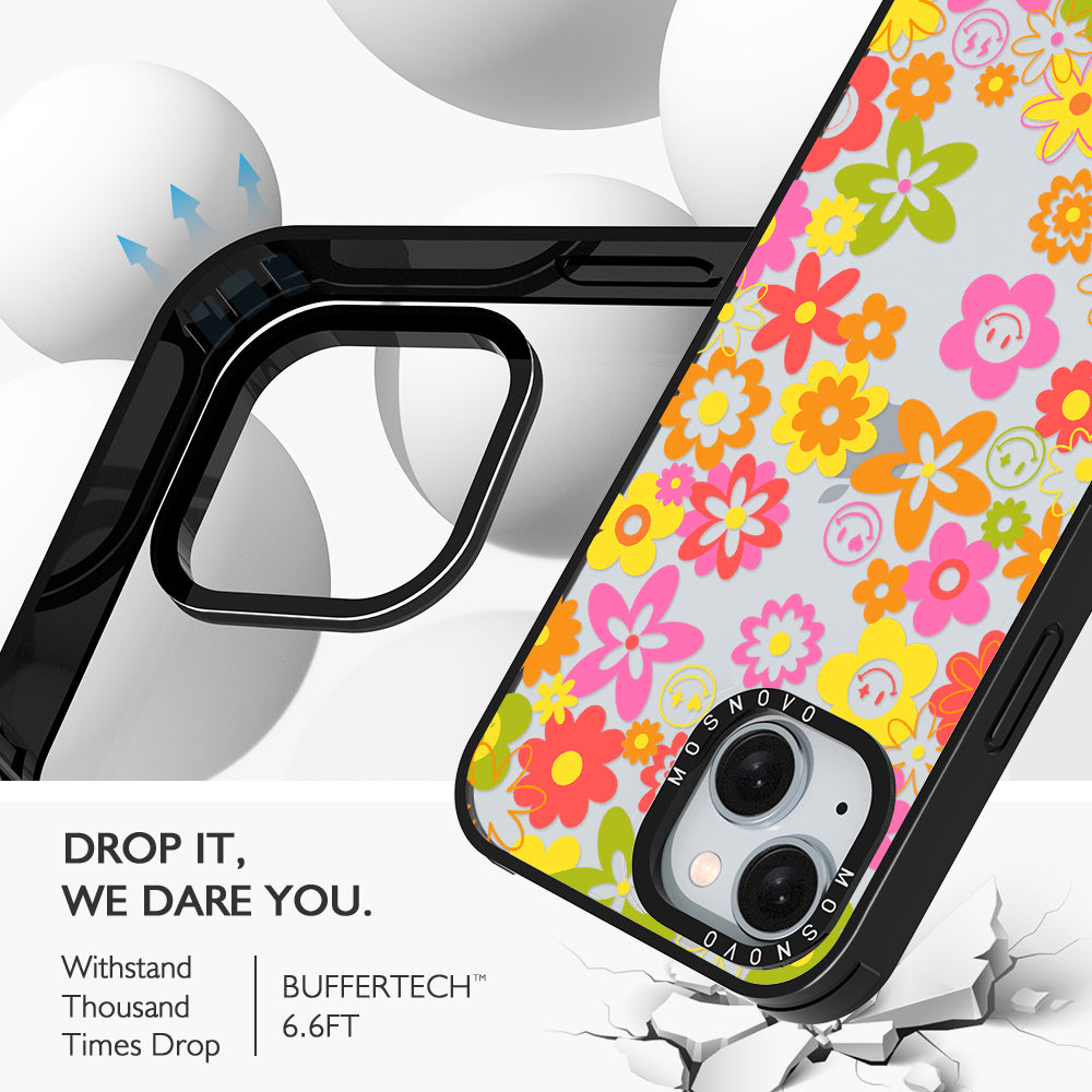 70's Groovy Floral Phone Case - iPhone 15 Case - MOSNOVO